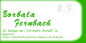 borbala fernbach business card